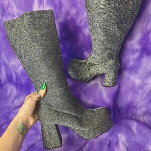 Bee Fly Amazing shiney glittery disco funky chunky boots.